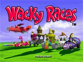 Title screen of Wacky Races on the Sony Playstation.