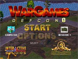 Title screen of War Games - Defcon 1 on the Sony Playstation.
