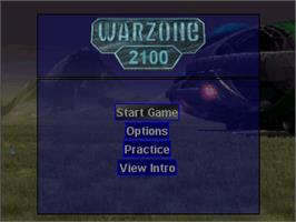Title screen of Warzone 2100 on the Sony Playstation.
