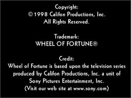 Title screen of Wheel Of Fortune on the Sony Playstation.
