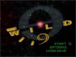 Title screen of Wild 9 on the Sony Playstation.