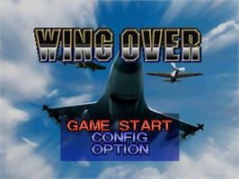 Title screen of Wing Over on the Sony Playstation.