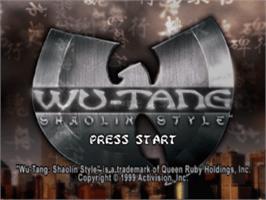 Title screen of Wu-Tang: Shaolin Style on the Sony Playstation.