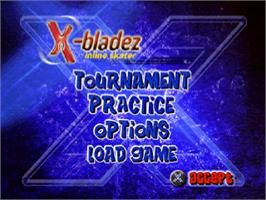 Title screen of X-Bladez: Inline Skater on the Sony Playstation.