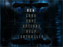 Title screen of X-files Game, The on the Sony Playstation.