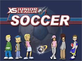 Title screen of Xs Junior League Soccer on the Sony Playstation.