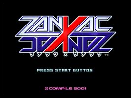 Title screen of Zanac X Zanac on the Sony Playstation.