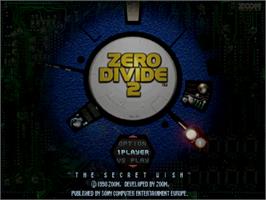 Title screen of Zero Divide 2 on the Sony Playstation.