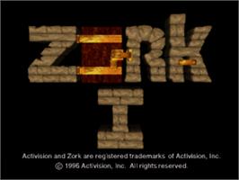Title screen of Zork 1 - The Great Underground Empire on the Sony Playstation.