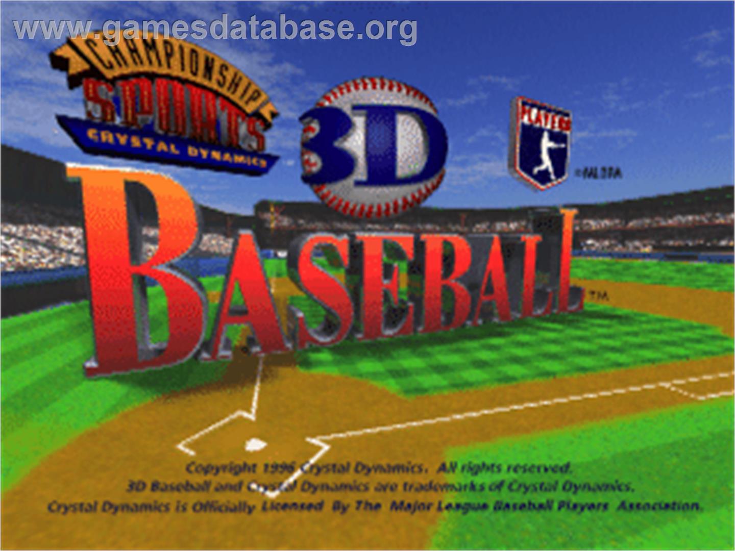 3d Baseball - Sony Playstation - Artwork - Title Screen