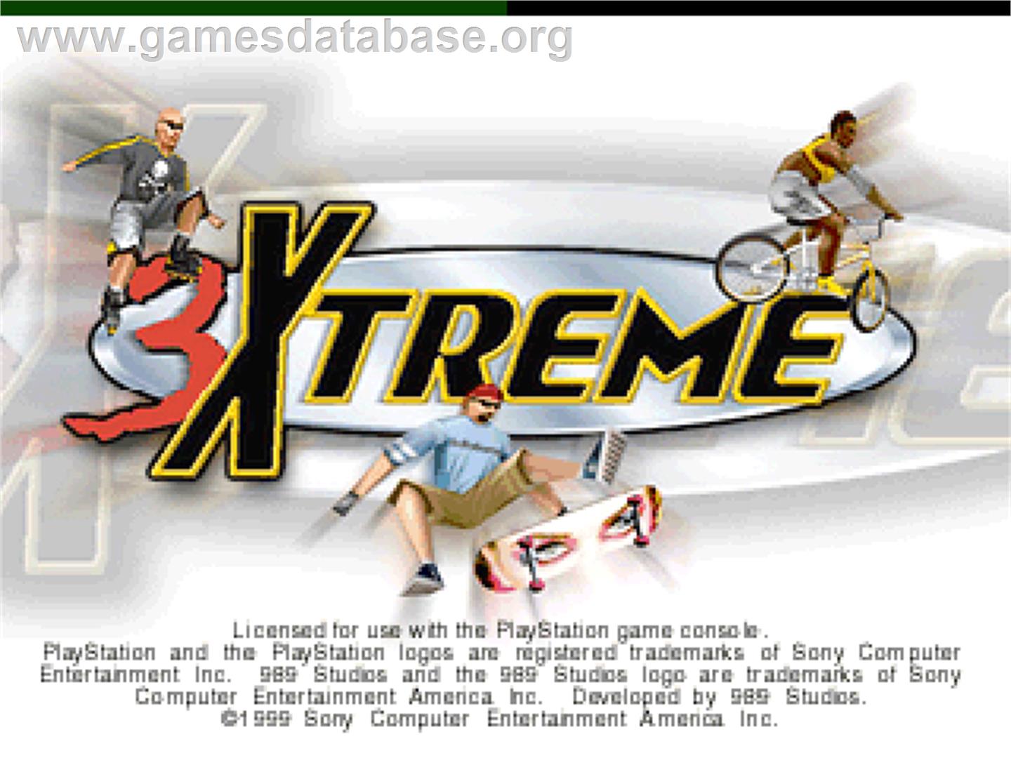 3xtreme - Sony Playstation - Artwork - Title Screen