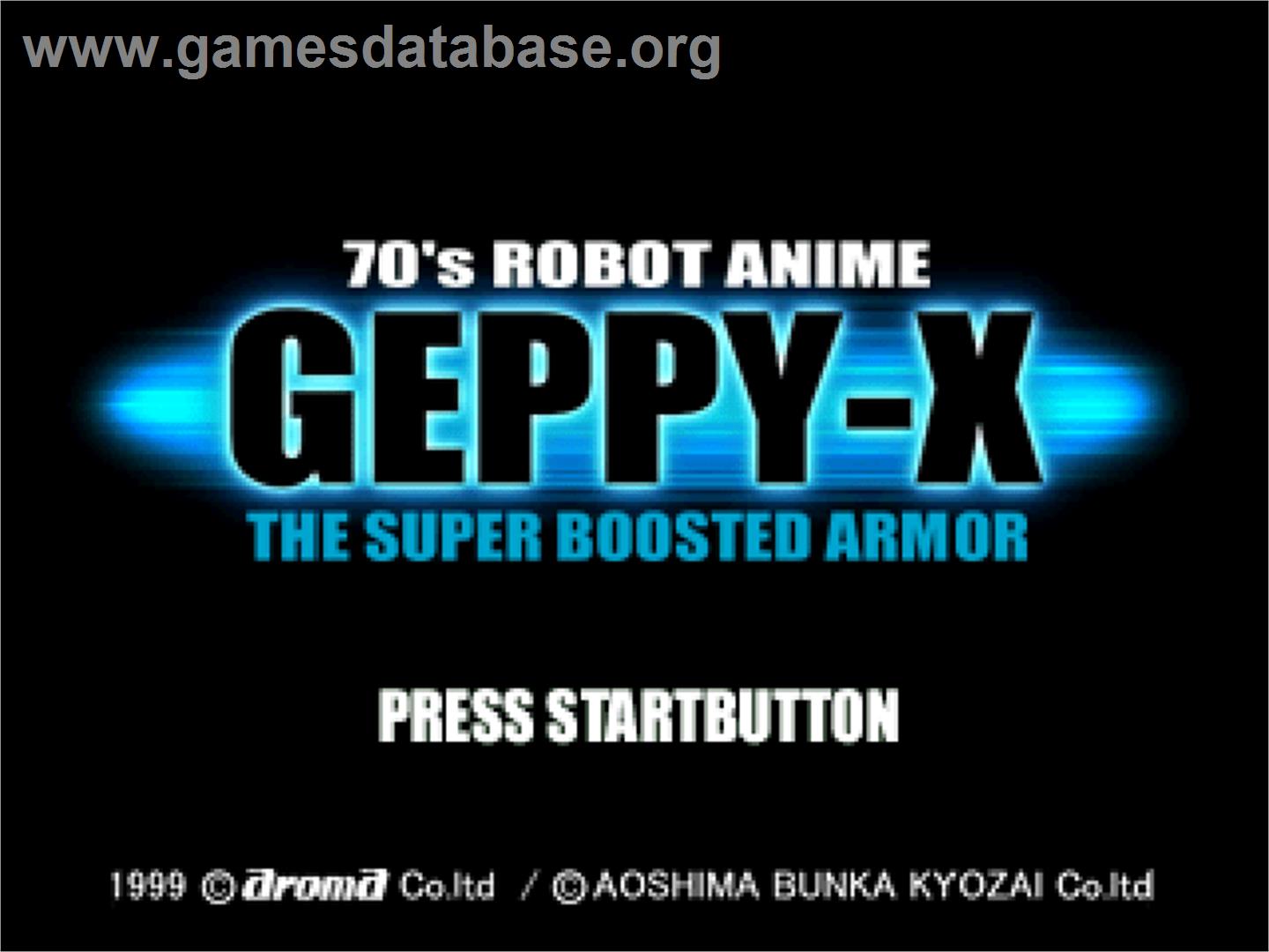70's Robot Anime - Geppy-x - The Super Boosted Armor - Sony Playstation - Artwork - Title Screen