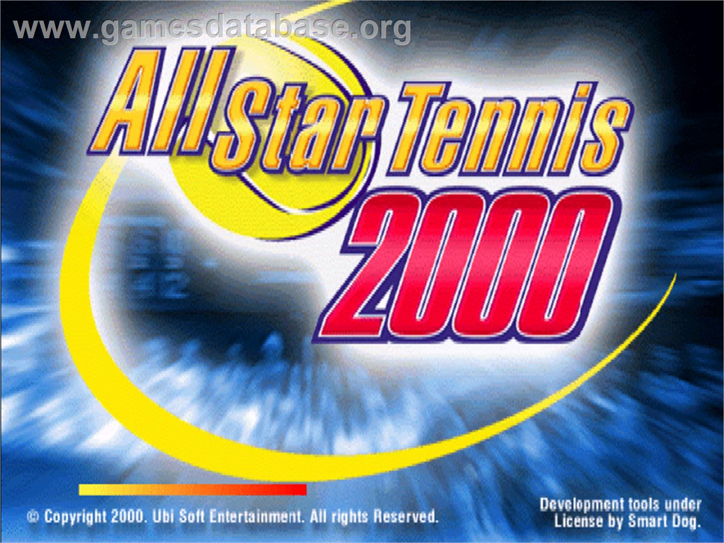 All Star Tennis 2000 - Sony Playstation - Artwork - Title Screen