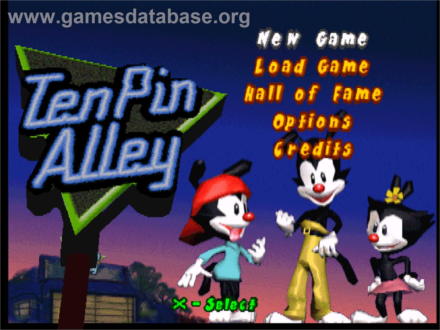 Animaniacs In Ten Pin Alley - Sony Playstation - Artwork - Title Screen