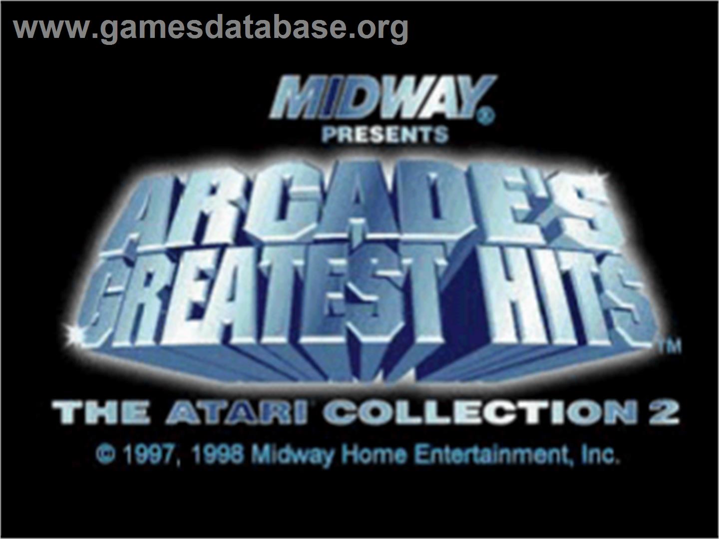 Arcade's Greatest Hits: The Atari Collection 2 - Sony Playstation - Artwork - Title Screen