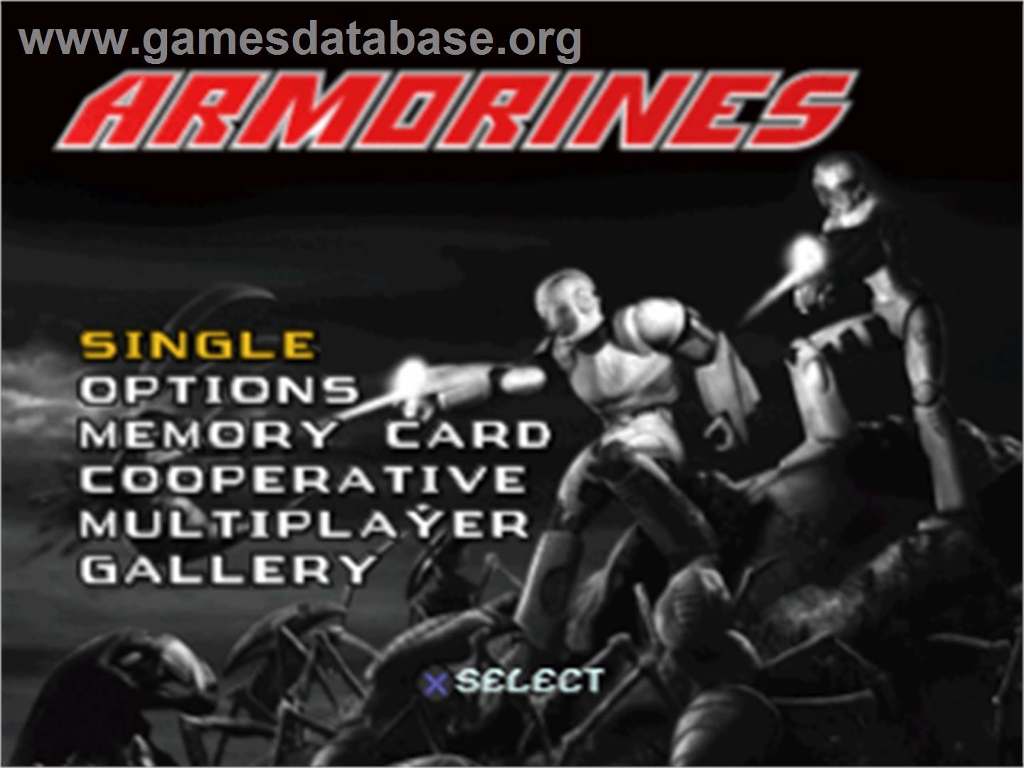 Armorines: Project S.W.A.R.M. - Sony Playstation - Artwork - Title Screen