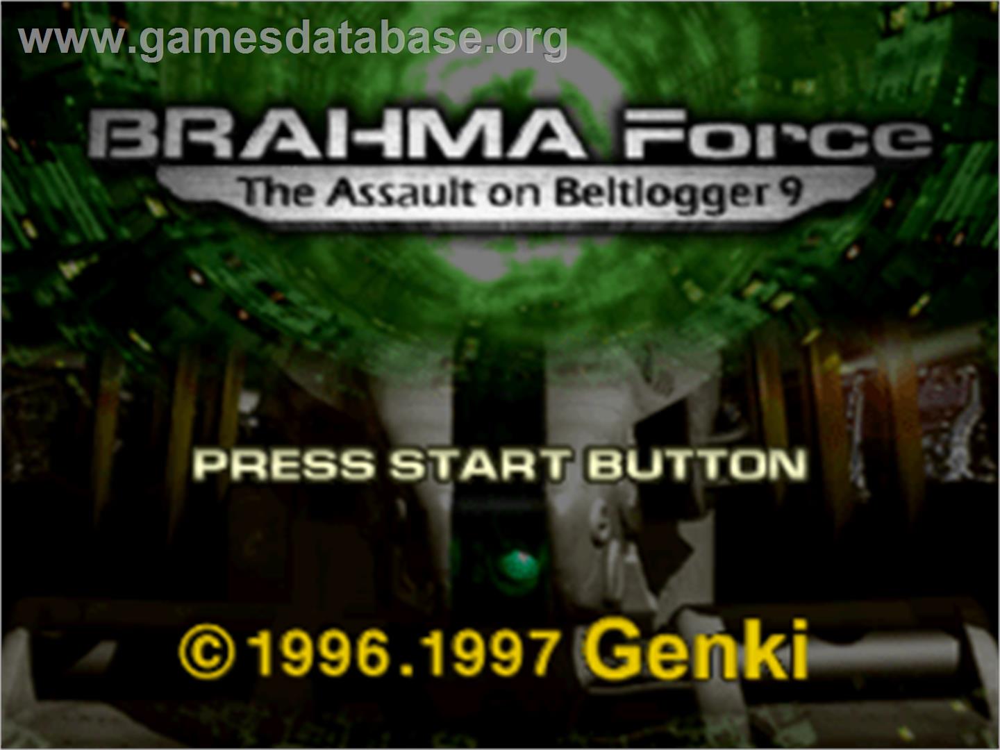 BRAHMA Force: The Assault on Beltlogger 9 - Sony Playstation - Artwork - Title Screen