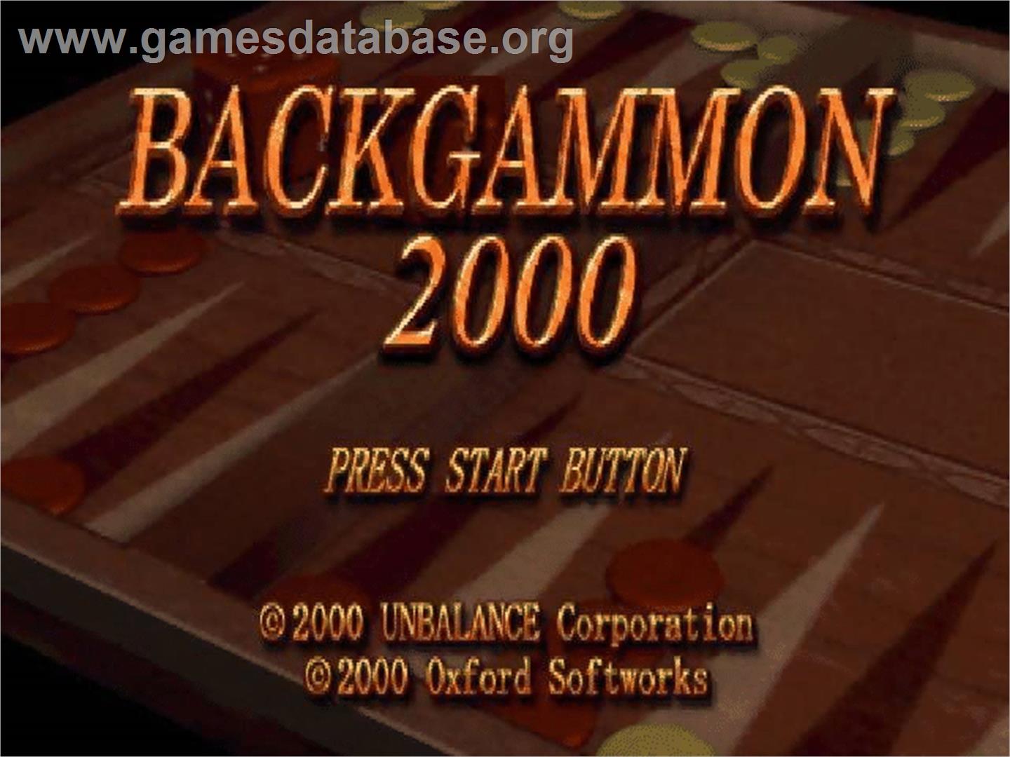 Backgammon 2000 - Sony Playstation - Artwork - Title Screen