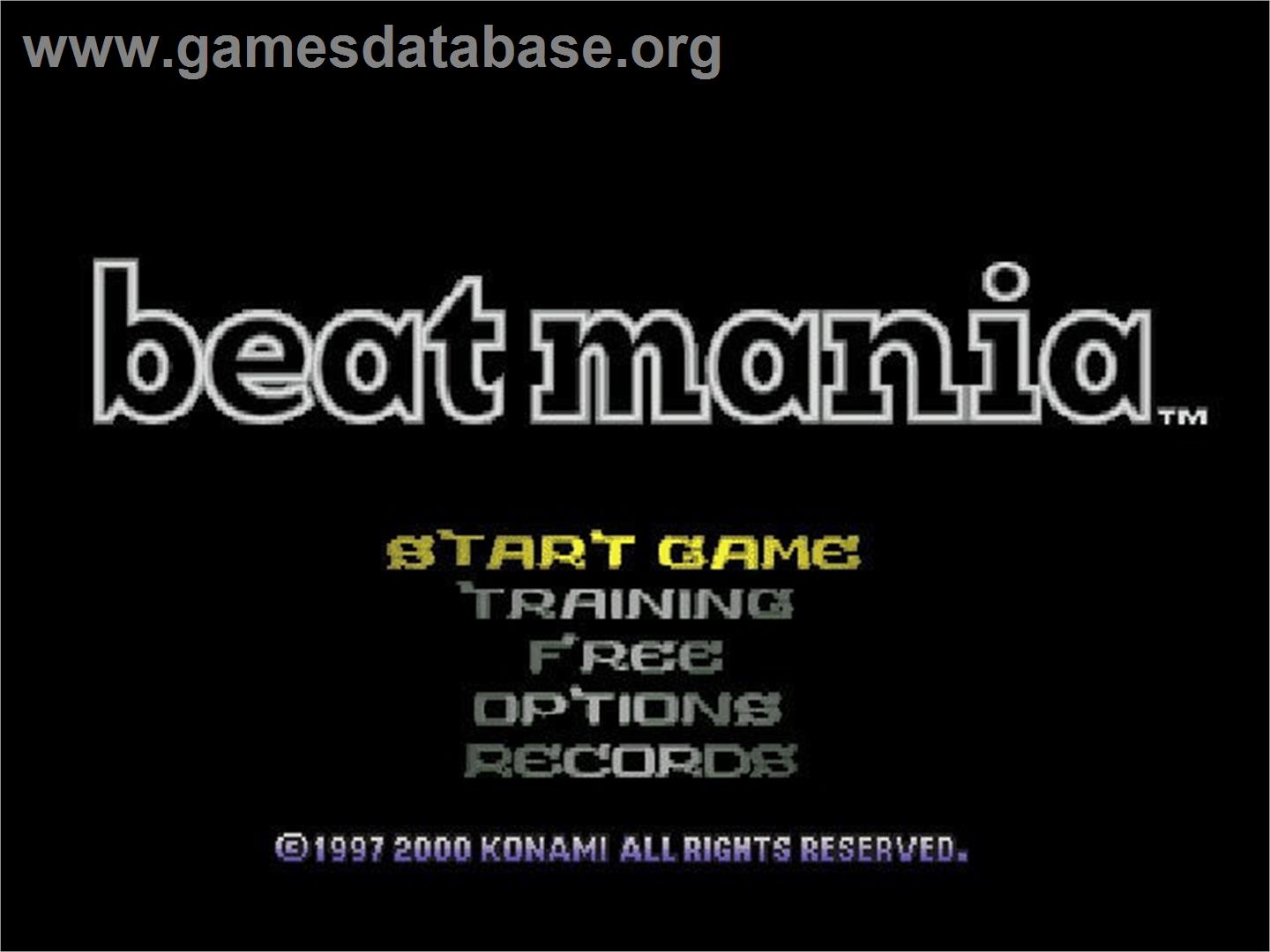 Beat Mania - Sony Playstation - Artwork - Title Screen