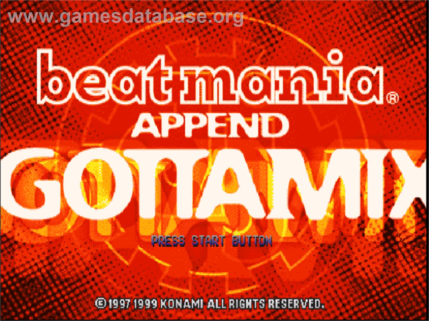 Beat Mania Append Gottamix - Sony Playstation - Artwork - Title Screen