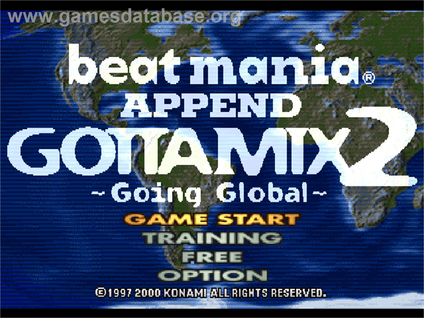 Beat Mania Append Gottamix 2 - Going Global - Sony Playstation - Artwork - Title Screen