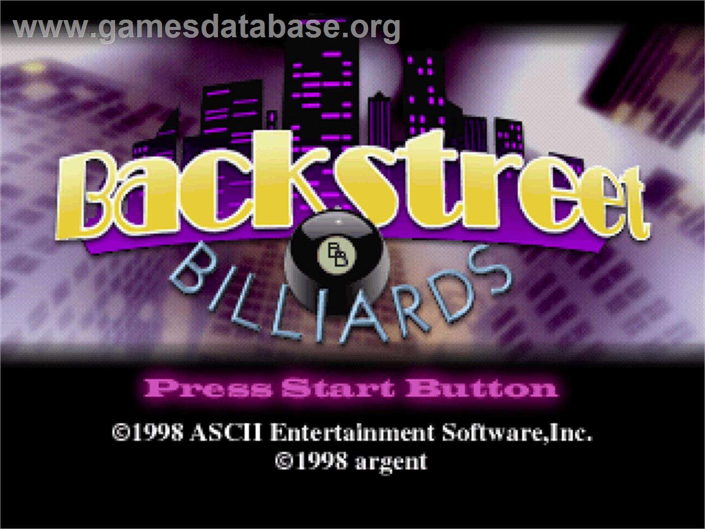 Billiards - Sony Playstation - Artwork - Title Screen