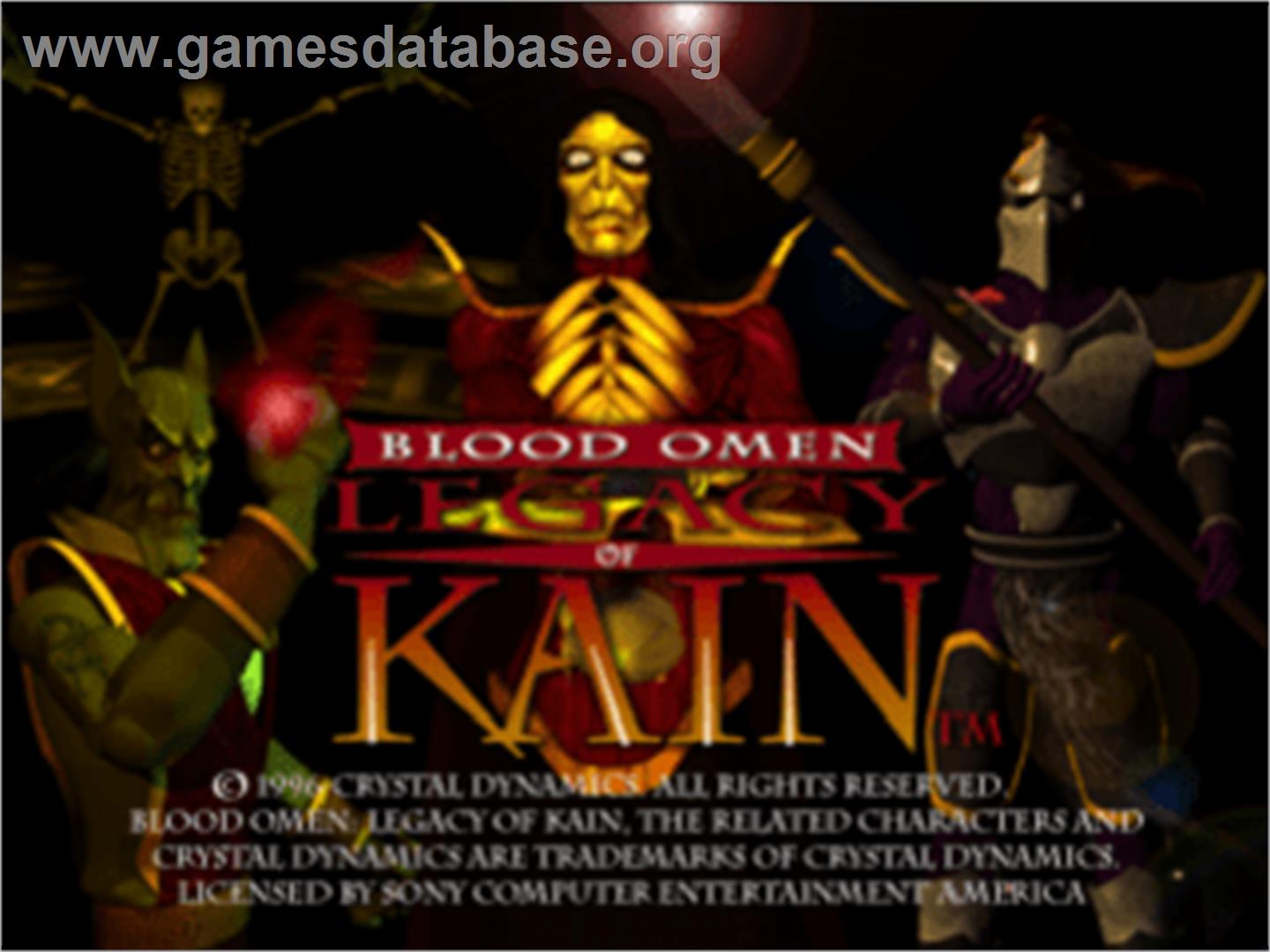 Blood Omen: Legacy of Kain - Sony Playstation - Artwork - Title Screen