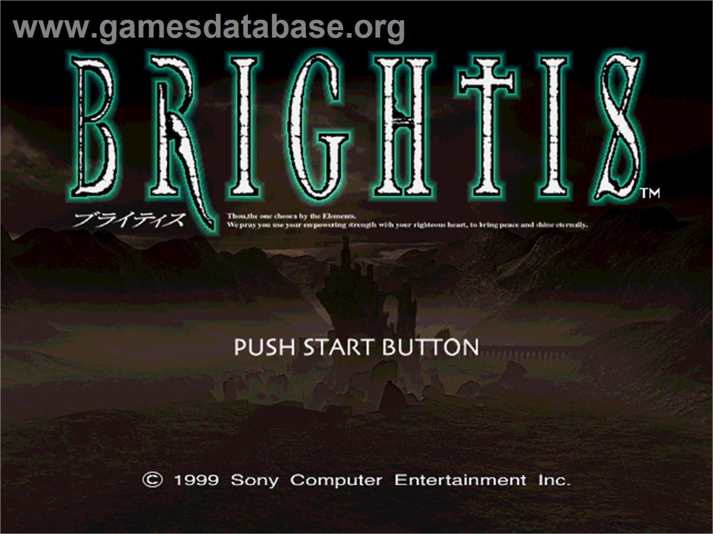 Brightis - Sony Playstation - Artwork - Title Screen