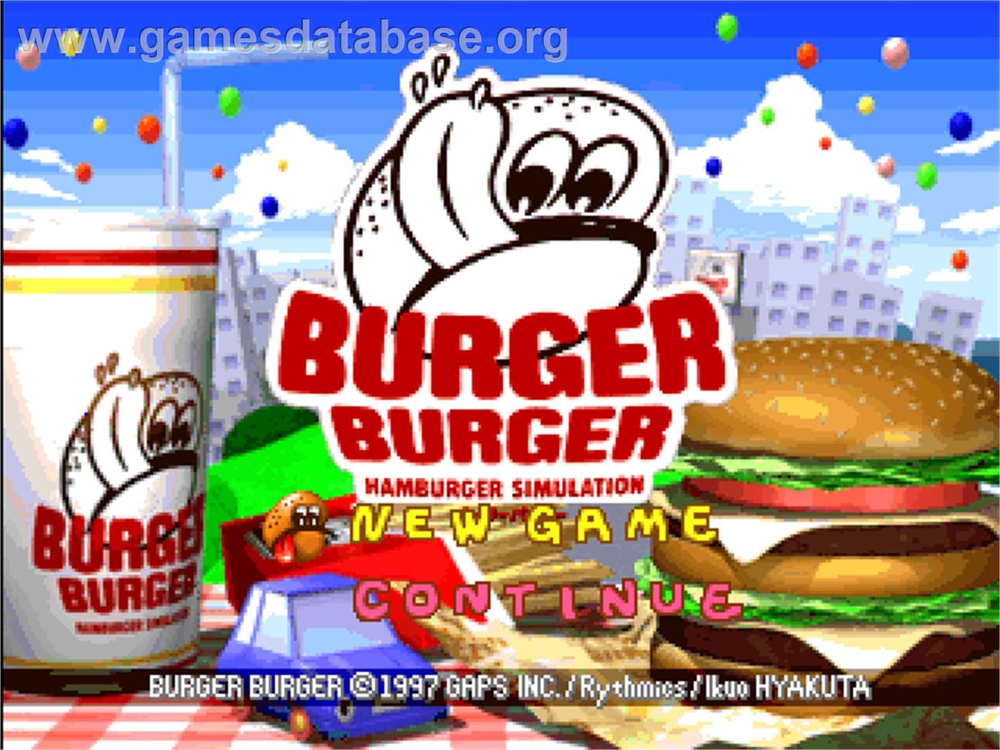 Burger Burger - Hamburger Simulation - Sony Playstation - Artwork - Title Screen