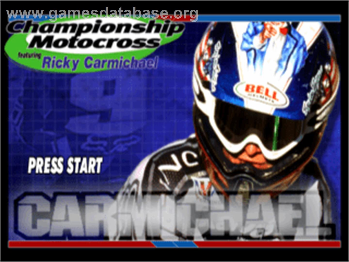 Championship Motocross Featuring Ricky Carmichael - Sony Playstation - Artwork - Title Screen