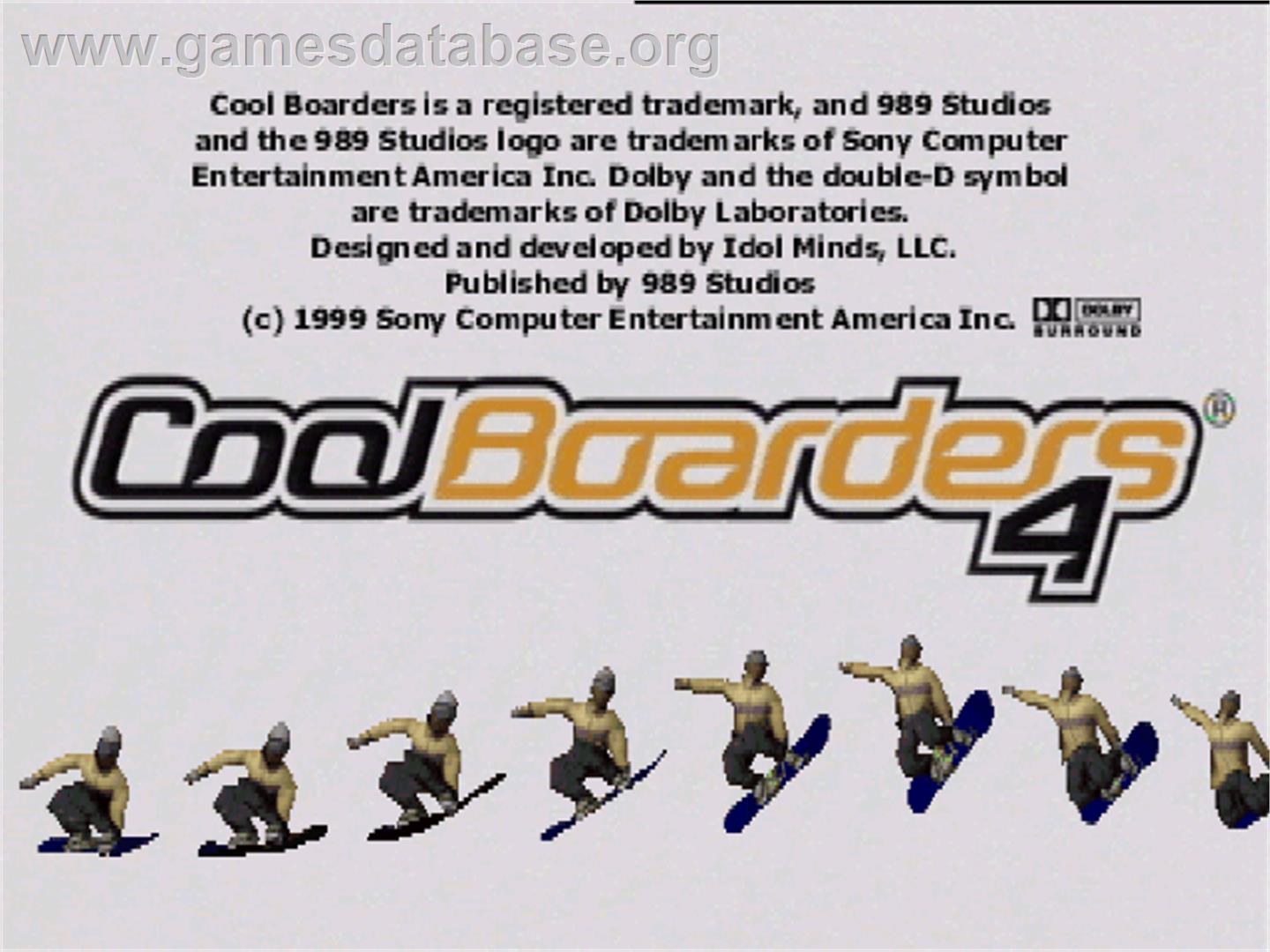 Cool Boarders 4 - Sony Playstation - Artwork - Title Screen