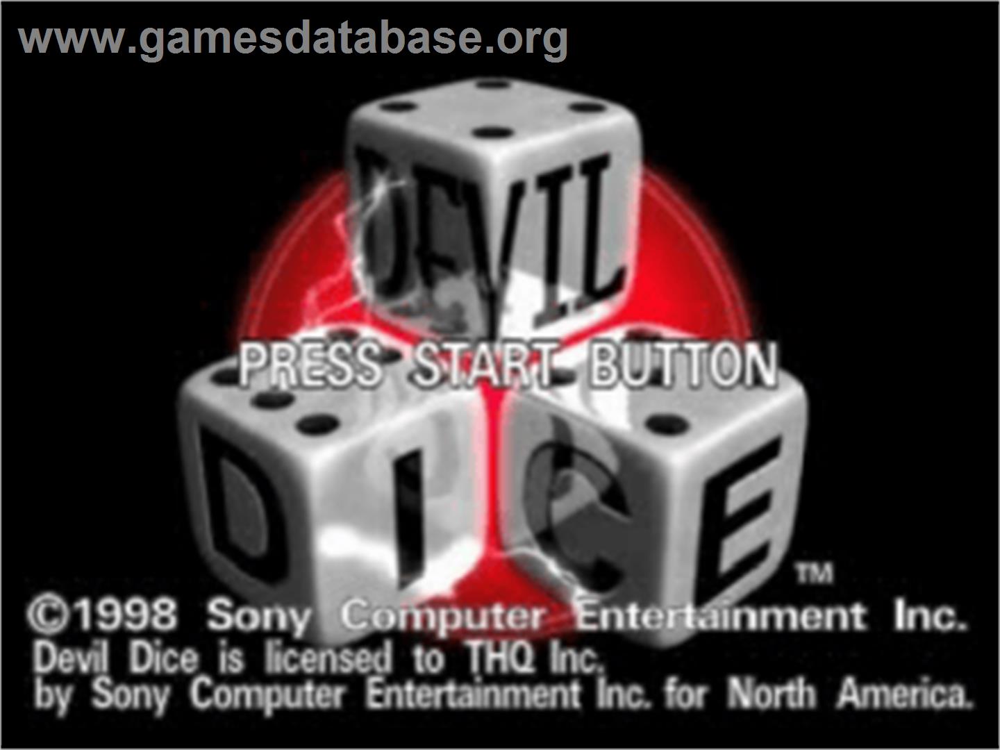 Devil Dice - Sony Playstation - Artwork - Title Screen