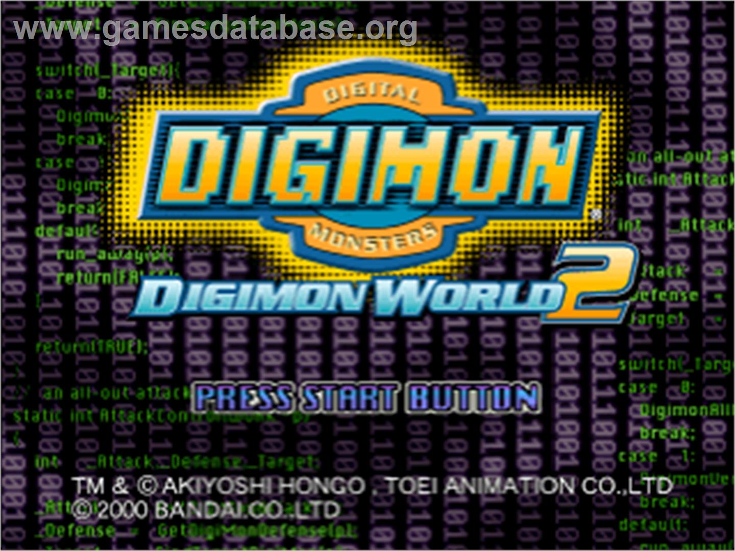 Digimon World 2 - Sony Playstation - Artwork - Title Screen