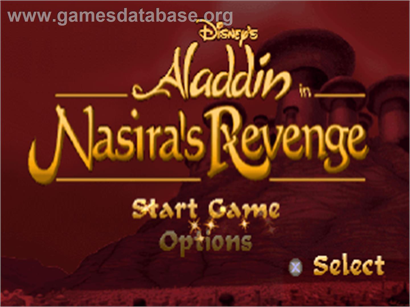 Disney's Aladdin in Nasira's Revenge - Sony Playstation - Artwork - Title Screen