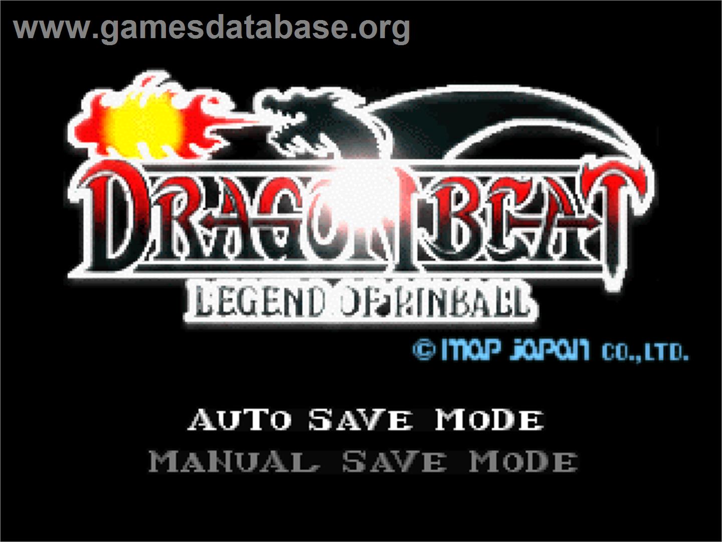 Dragon Beat - Legend Of Pinball - Sony Playstation - Artwork - Title Screen