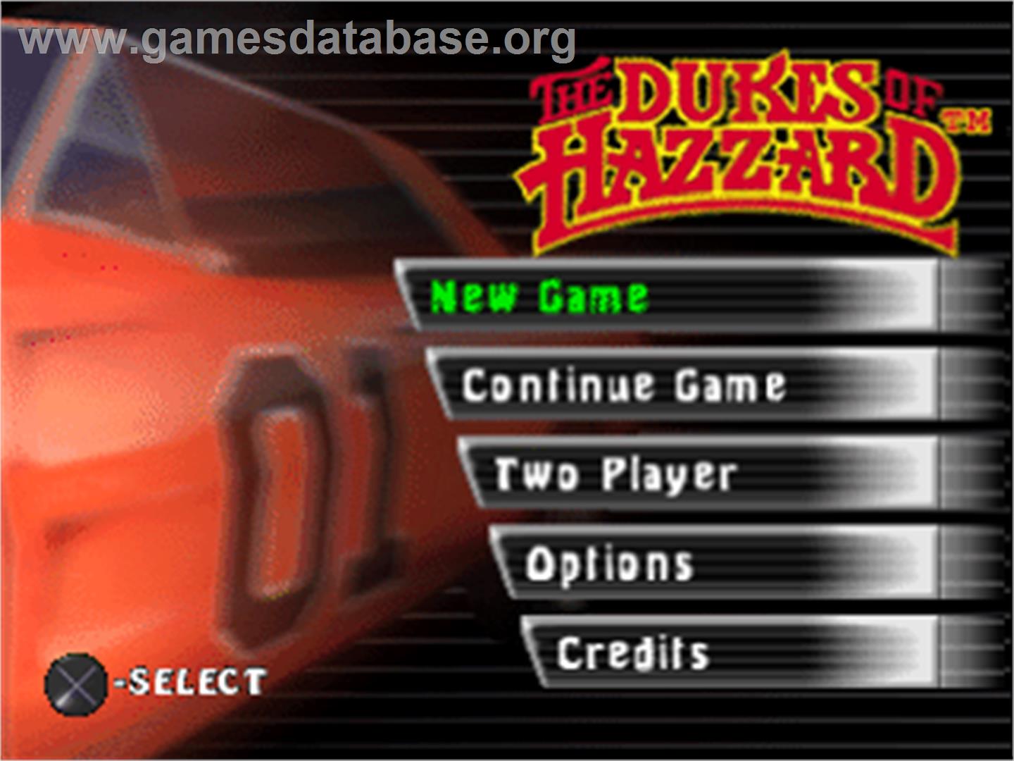 Dukes Of Hazzard - Racing For Home, The - Sony Playstation - Artwork - Title Screen