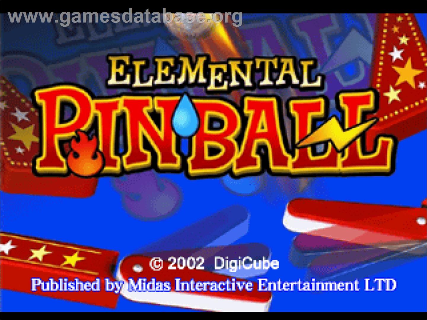 Elemental Pinball - Sony Playstation - Artwork - Title Screen