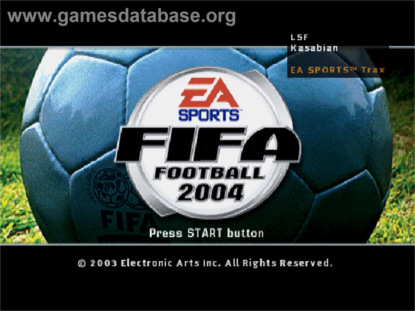 FIFA Football 2004 - Sony Playstation - Artwork - Title Screen