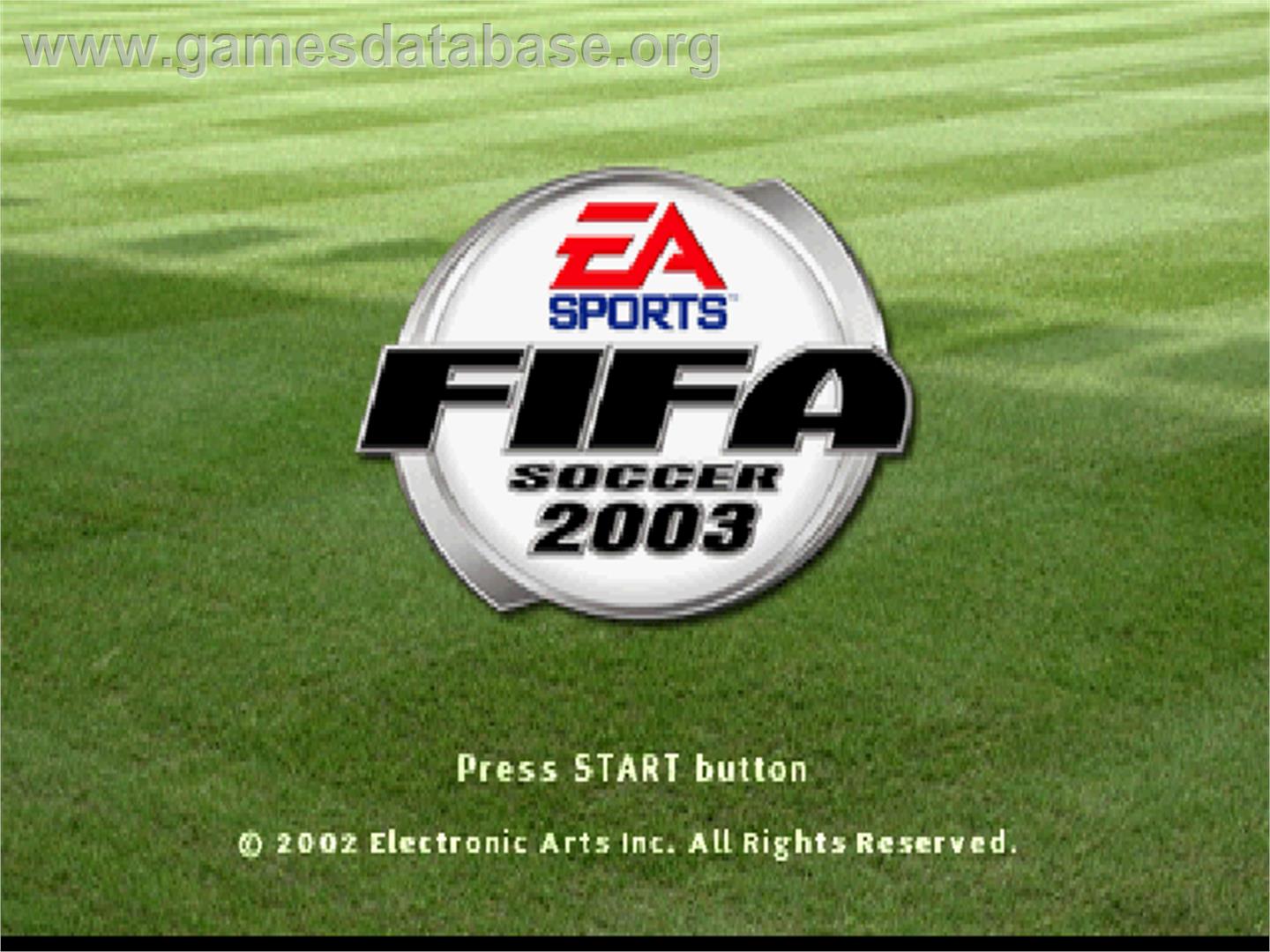 Fifa Football 2003 - Sony Playstation - Artwork - Title Screen