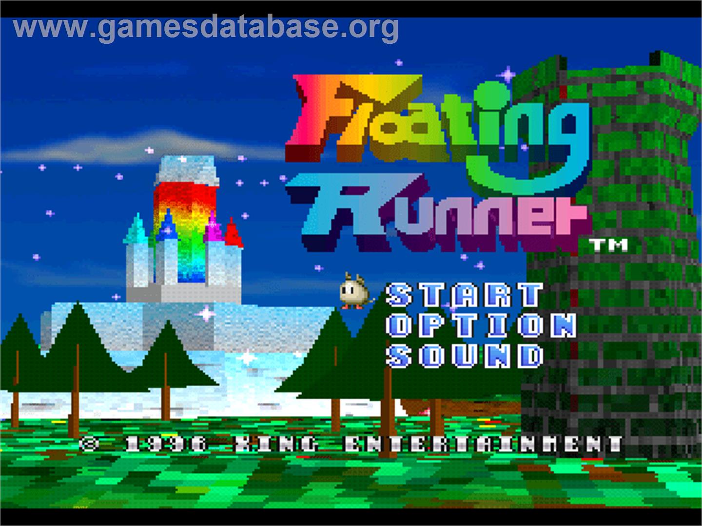 Floating Runner - Quest For The 7 Crystals - Sony Playstation - Artwork - Title Screen