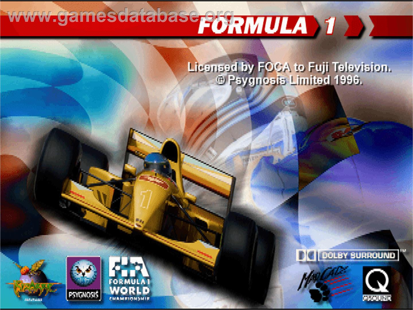 Formula 1 - Sony Playstation - Artwork - Title Screen