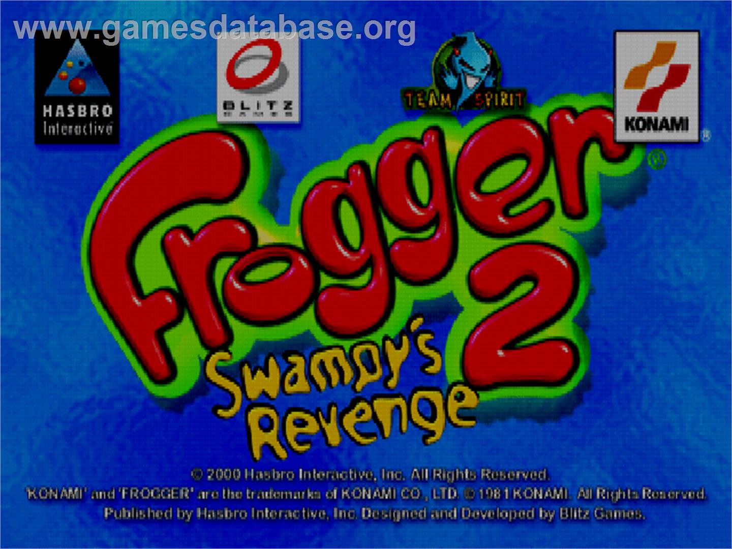 Frogger 2 - Swampy's Revenge - Sony Playstation - Artwork - Title Screen