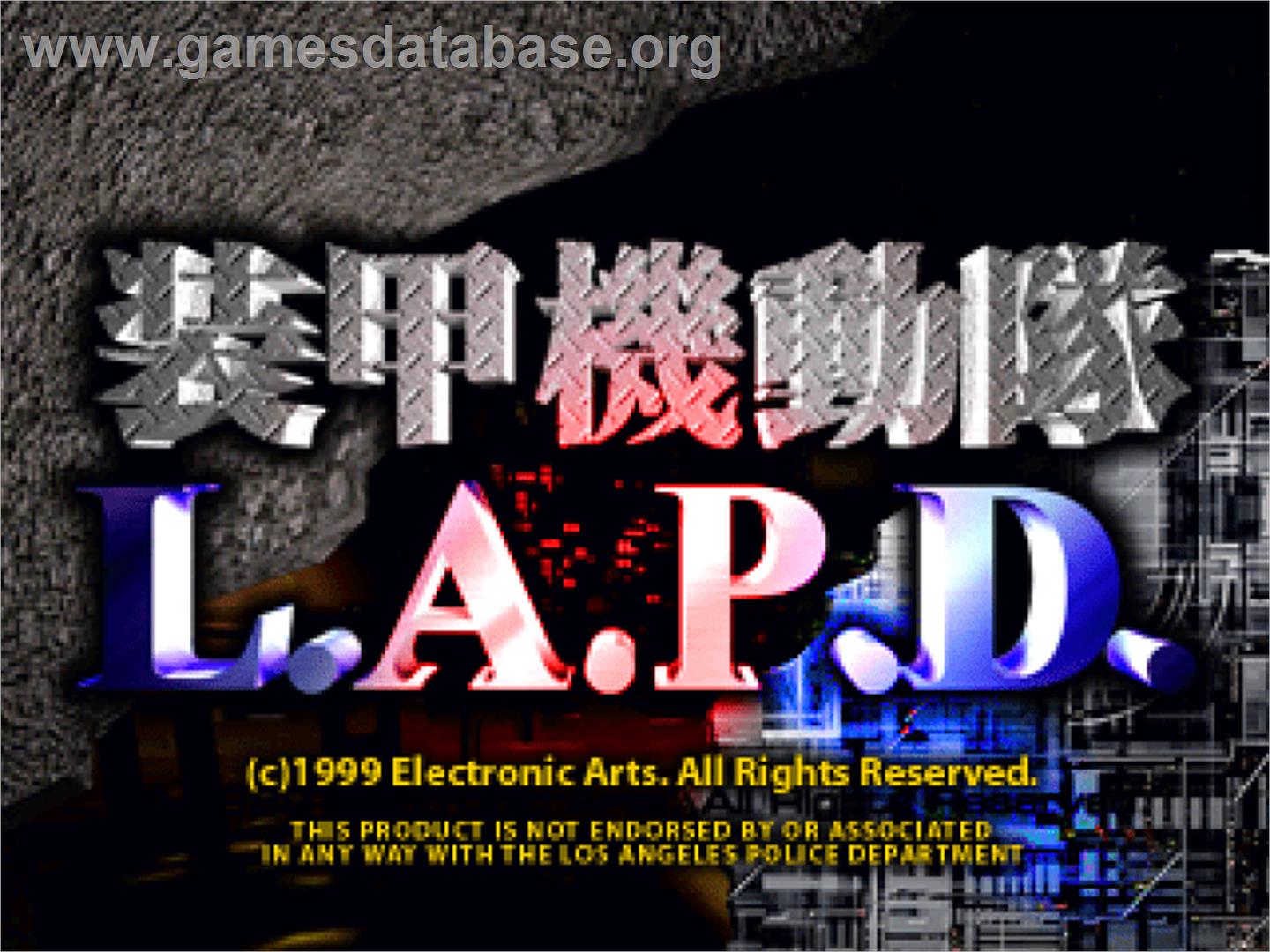 Future Cop L.a.p.d. - Sony Playstation - Artwork - Title Screen