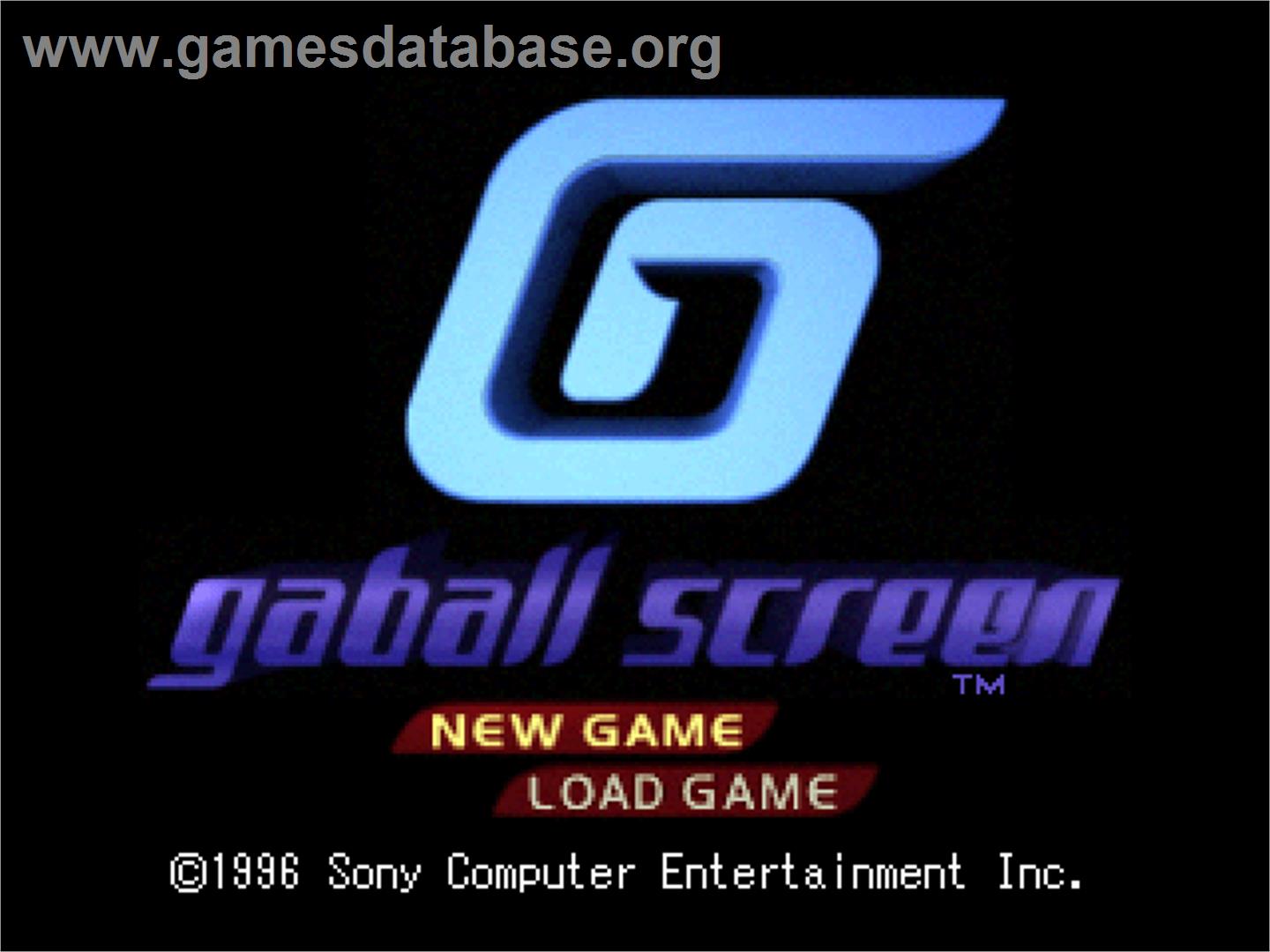 Gaball Screen - Sony Playstation - Artwork - Title Screen