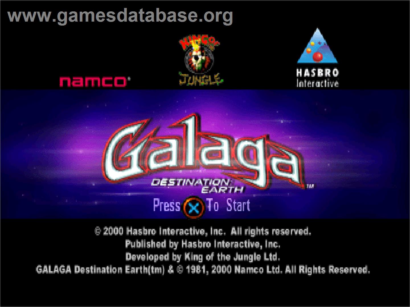 Galaga - Destination Earth - Sony Playstation - Artwork - Title Screen