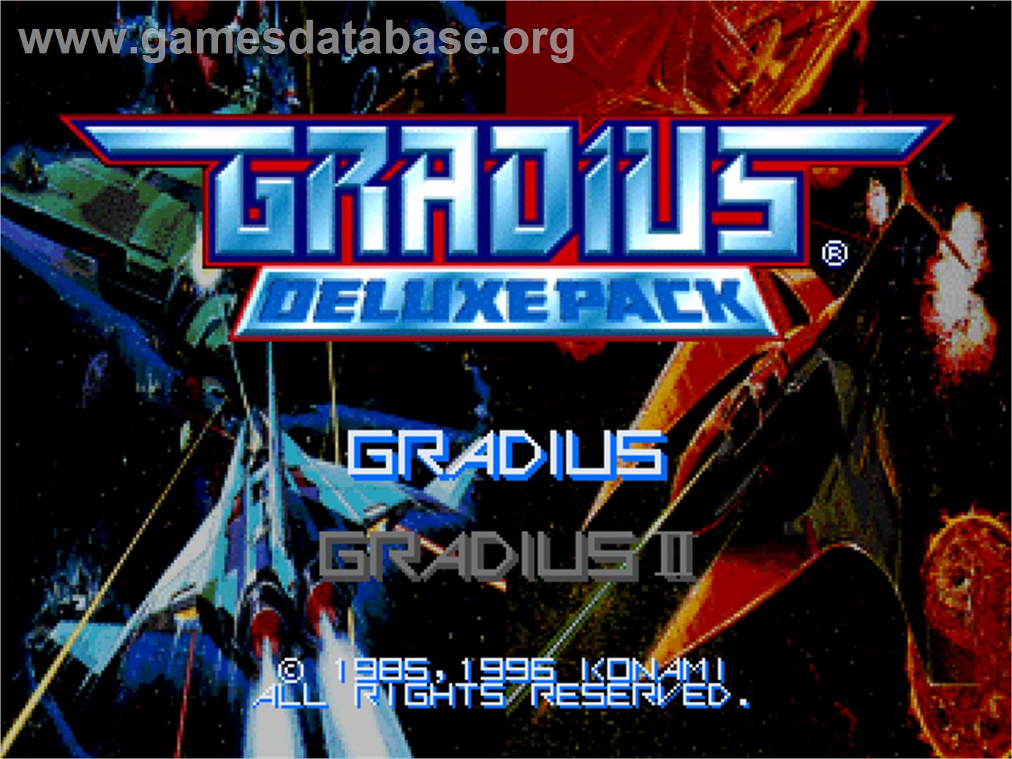 Gradius Deluxe Pack - Sony Playstation - Artwork - Title Screen