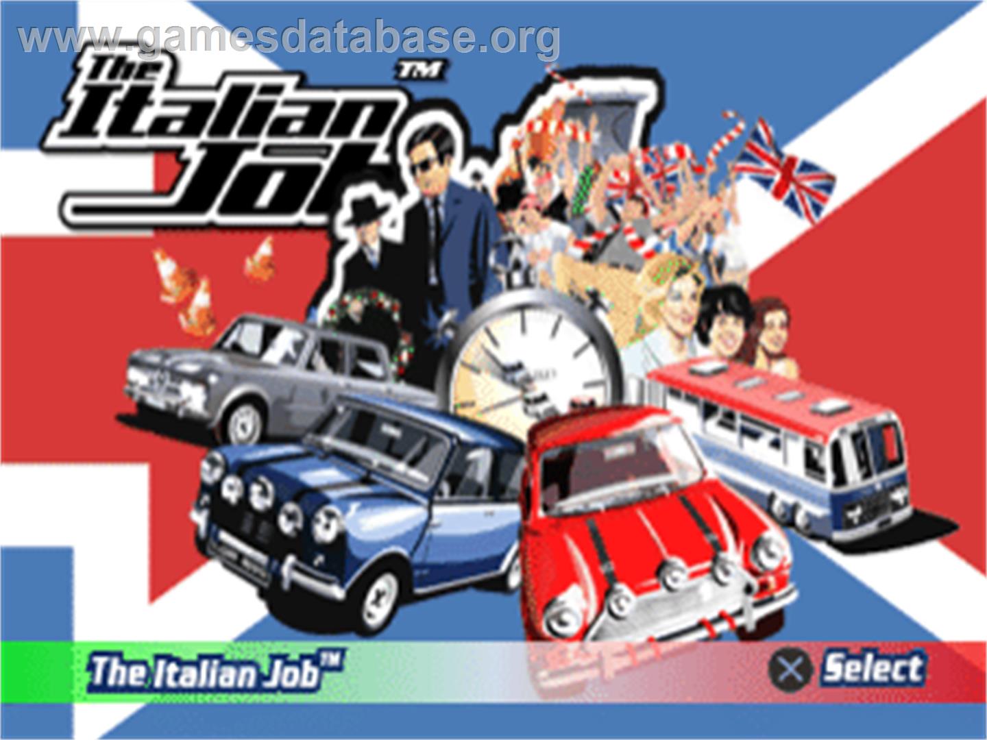 Italian Job, The - Sony Playstation - Artwork - Title Screen