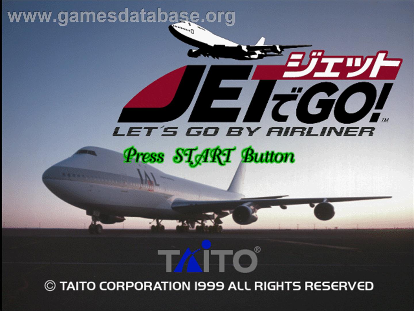 Jet De Go! Let's Go By Airliner - Sony Playstation - Artwork - Title Screen