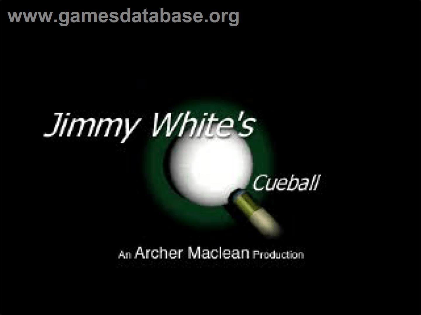 Jimmy White's 2 - Cueball - Sony Playstation - Artwork - Title Screen
