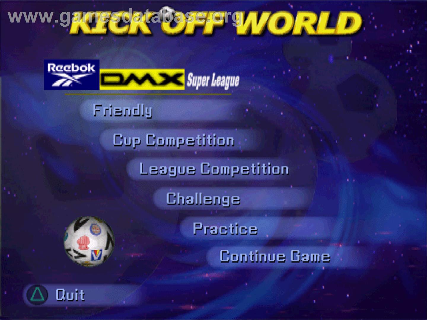 Kick Off World - Sony Playstation - Artwork - Title Screen